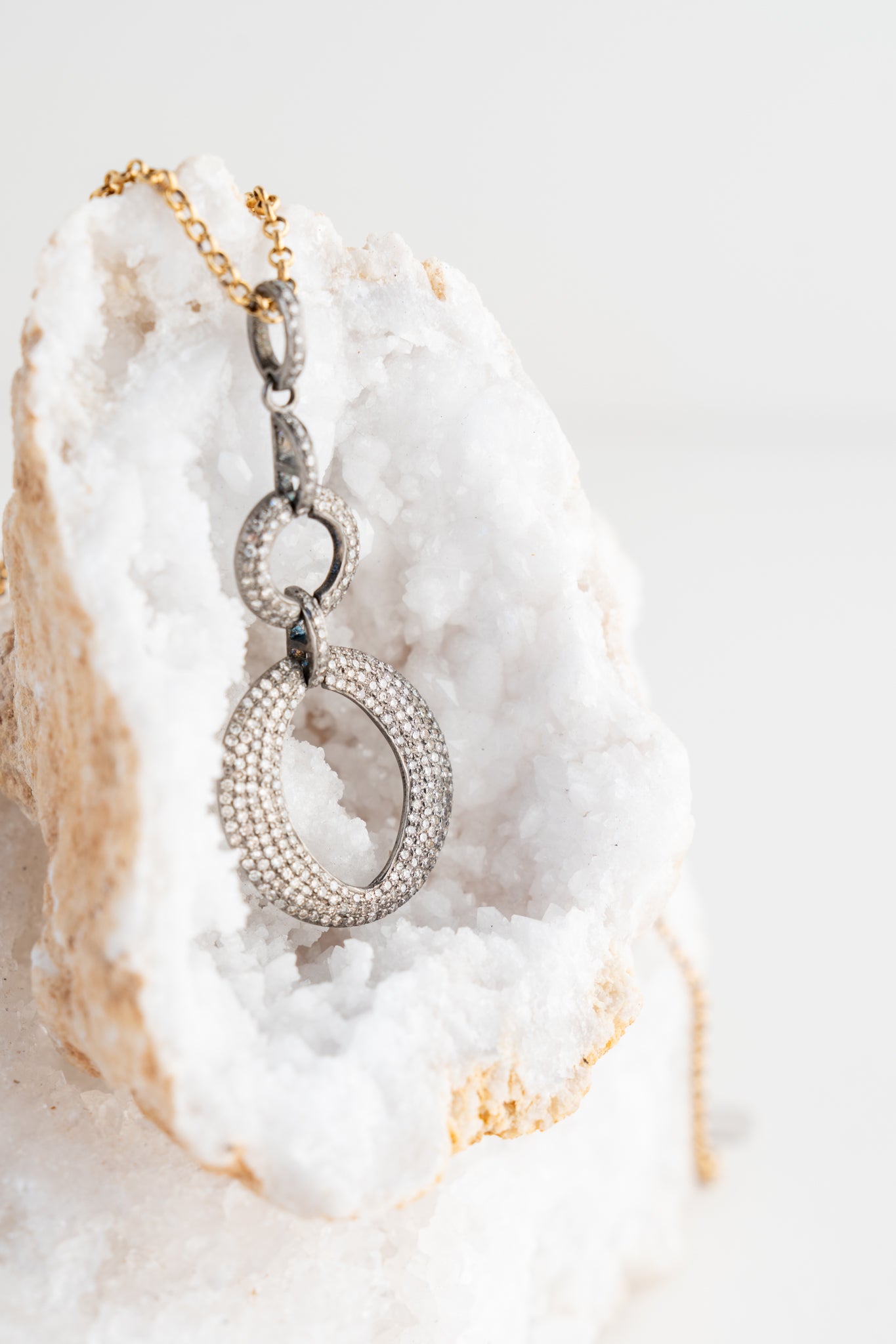 Ela Rae Double Diamond Ring Necklace 
