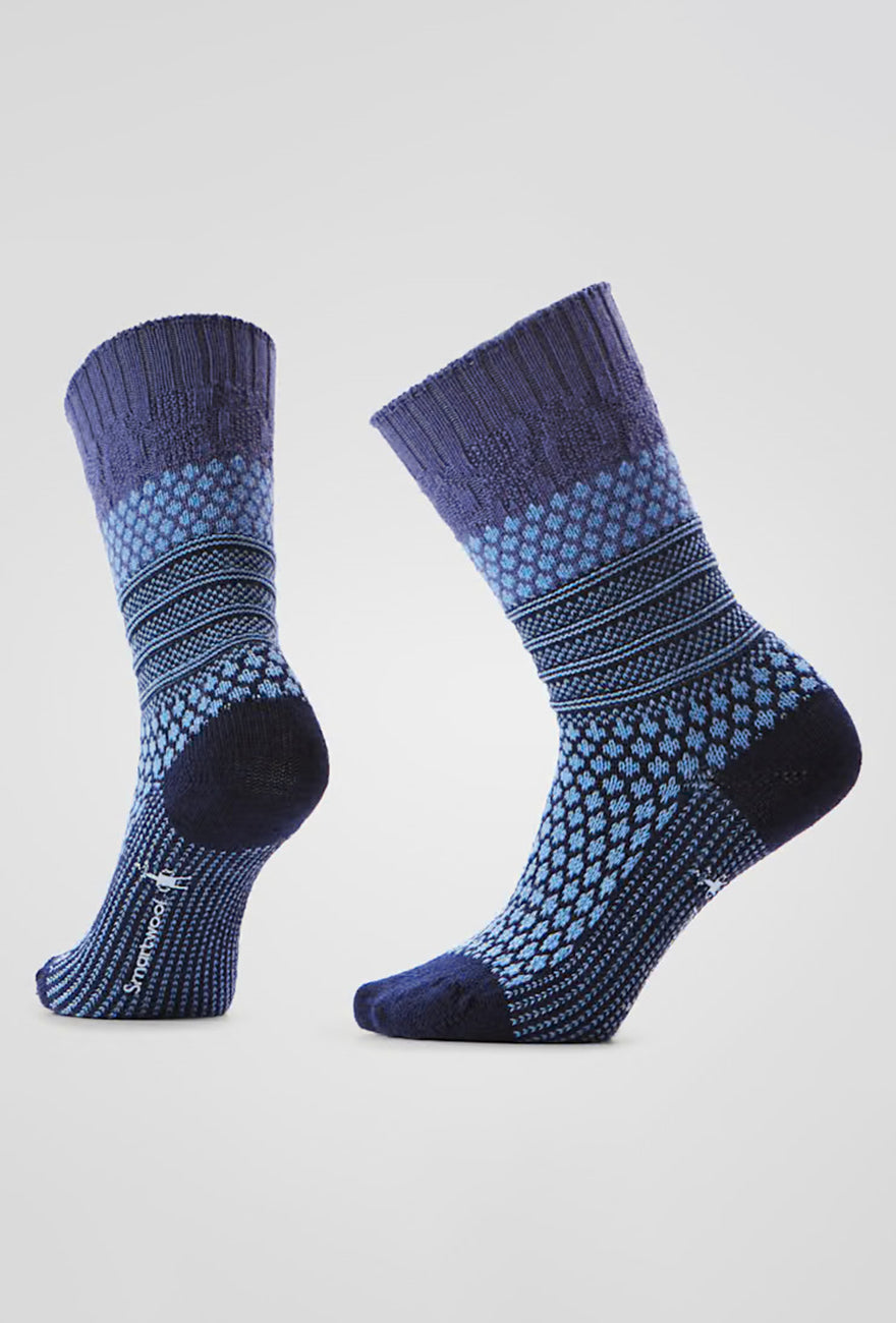 Smartwool Everyday Cozy Popcorn Polka Dot Crew, Serene Blue 