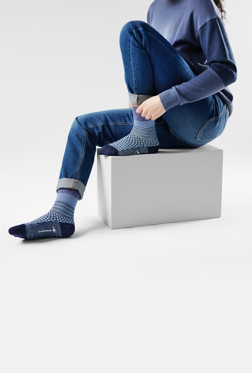 Smartwool Everyday Cozy Popcorn Polka Dot Crew, Serene Blue 