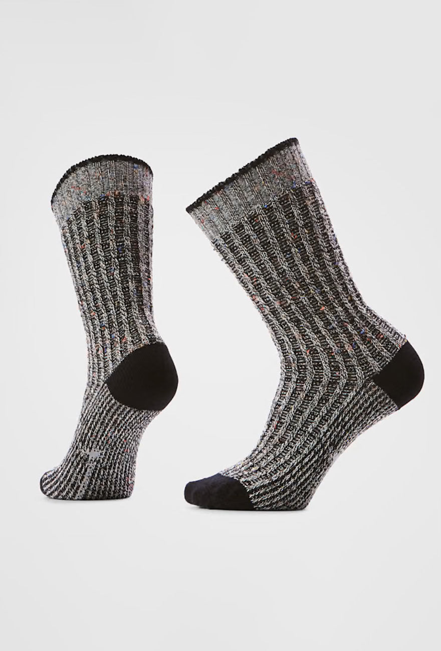 Smartwool Everyday Cozy Waffle Press Crew, Black/Donegal 