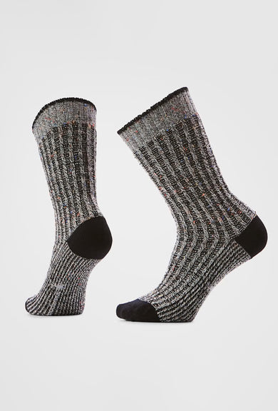 Smartwool Everyday Cozy Waffle Press Crew, Black/Donegal 
