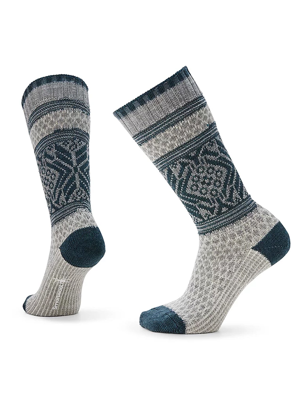 Smartwool Everyday Popcorn Snowflake Pattern Crew, Light Gray 