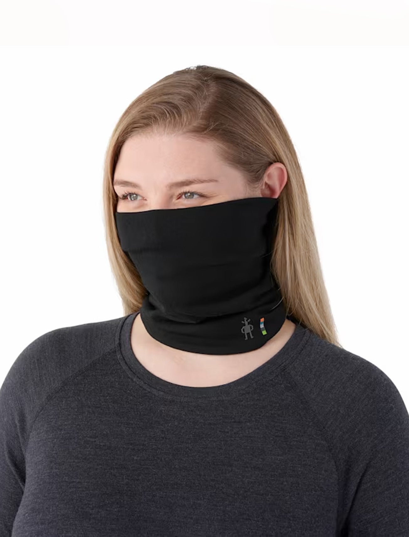 Smartwool Thermal Reverse Neck Gaiter, Black One Size Black