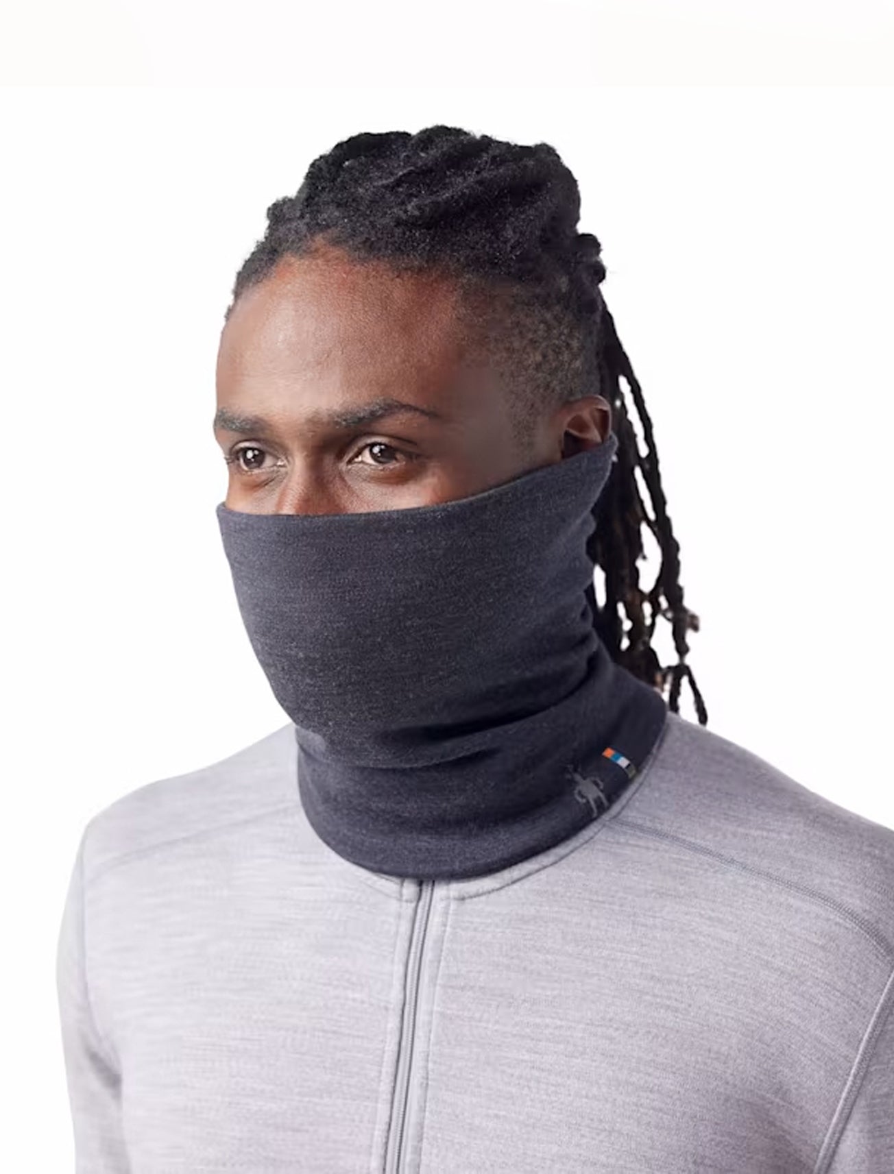 Smartwool Thermal Reverse Neck Gaiter, Charcoal One Size Charcoal