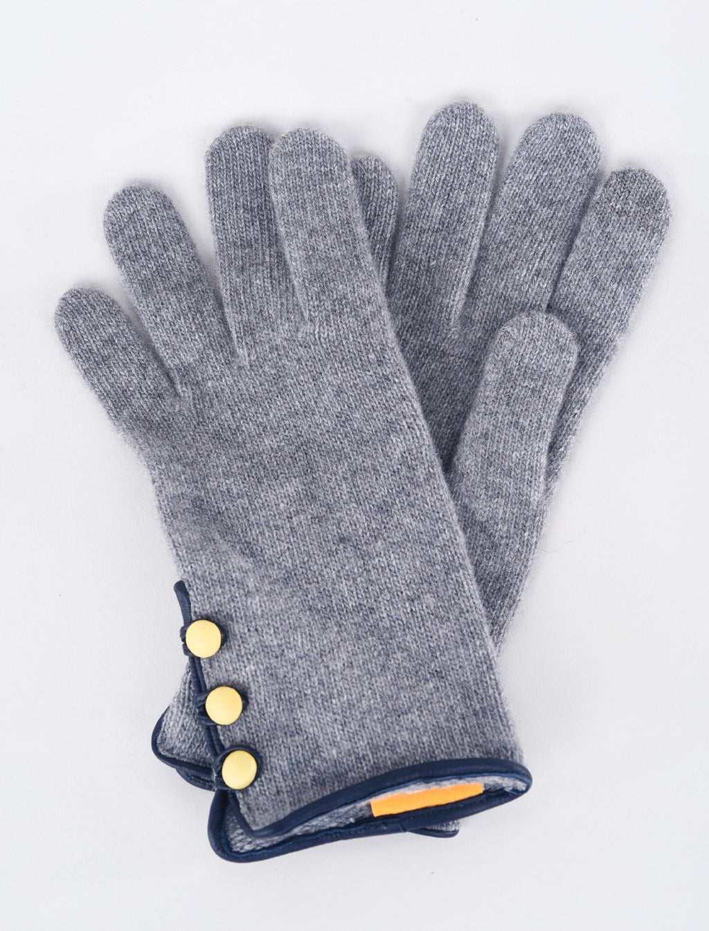 Santacana Madrid Tiny Button Cashmere/Wool Glove, Gray 