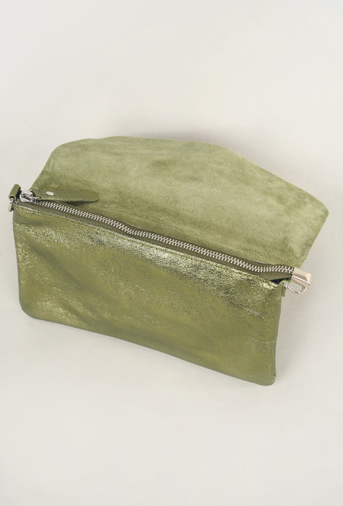 Suzy D London Milano Sparkly Bag, Olive One Size 