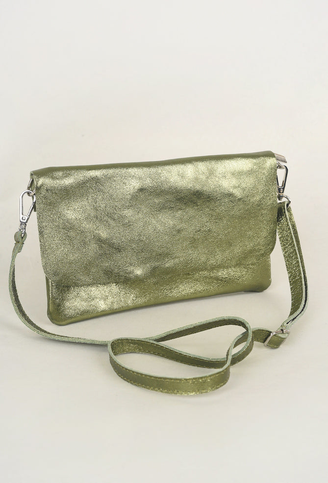 Suzy D London Milano Sparkly Bag, Olive One Size 