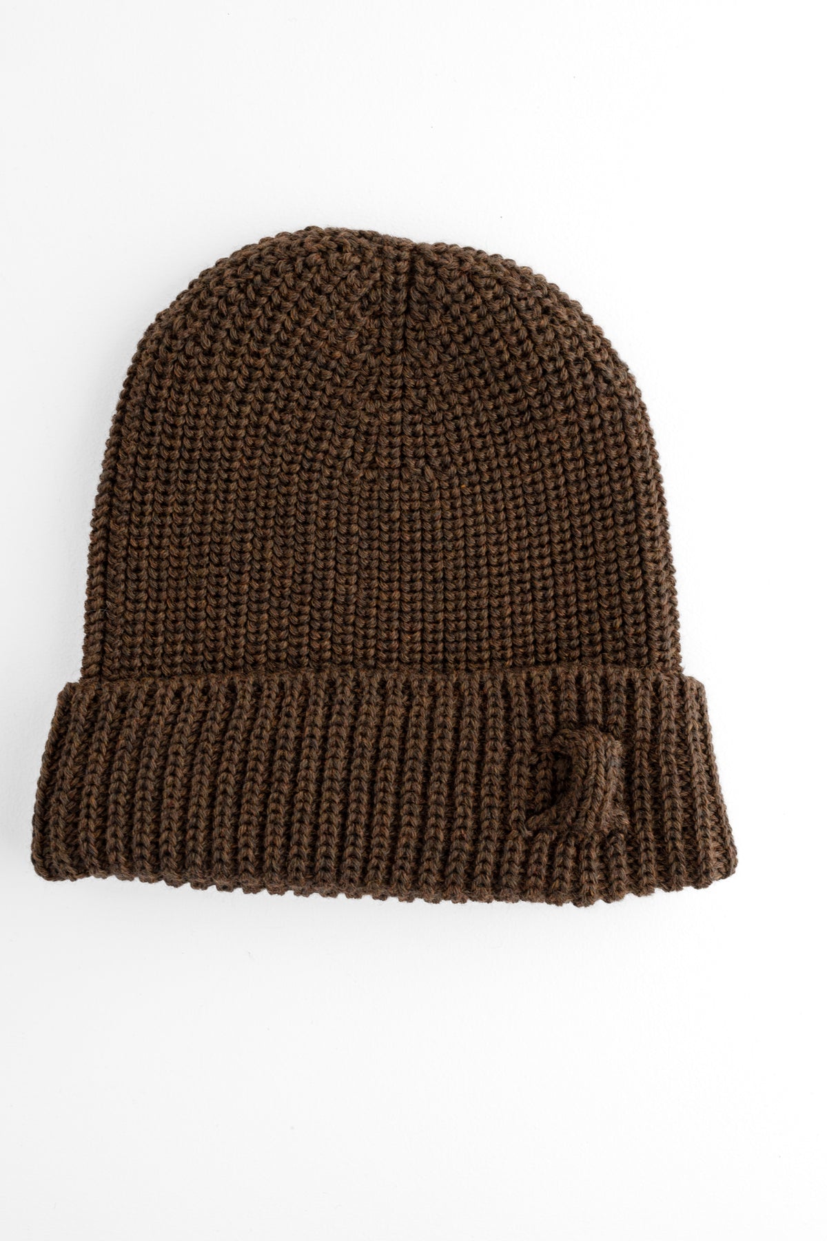 Hannes Roether Essential Wool Skull Cap, Olive Brown 