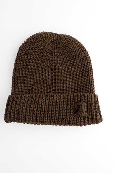 Hannes Roether Essential Wool Skull Cap, Olive Brown 