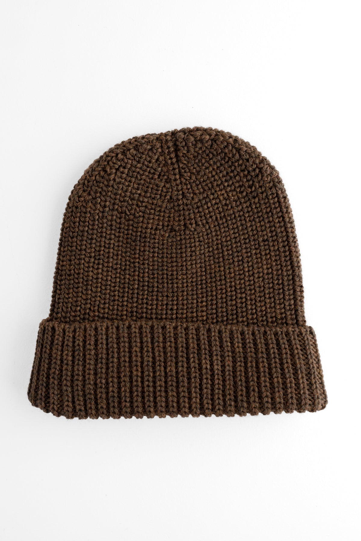 Hannes Roether Essential Wool Skull Cap, Olive Brown 