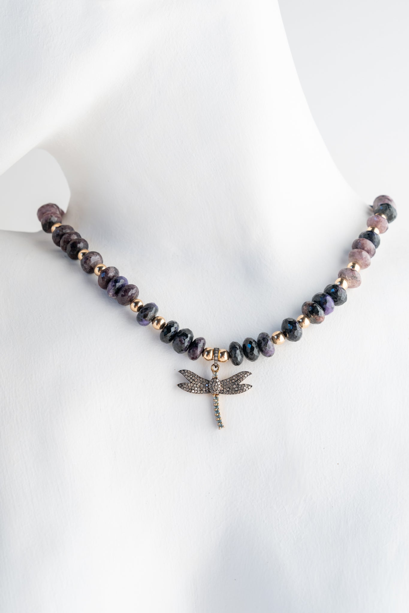 Evie Lou Dia Dragonfly Amethyst Necklace 