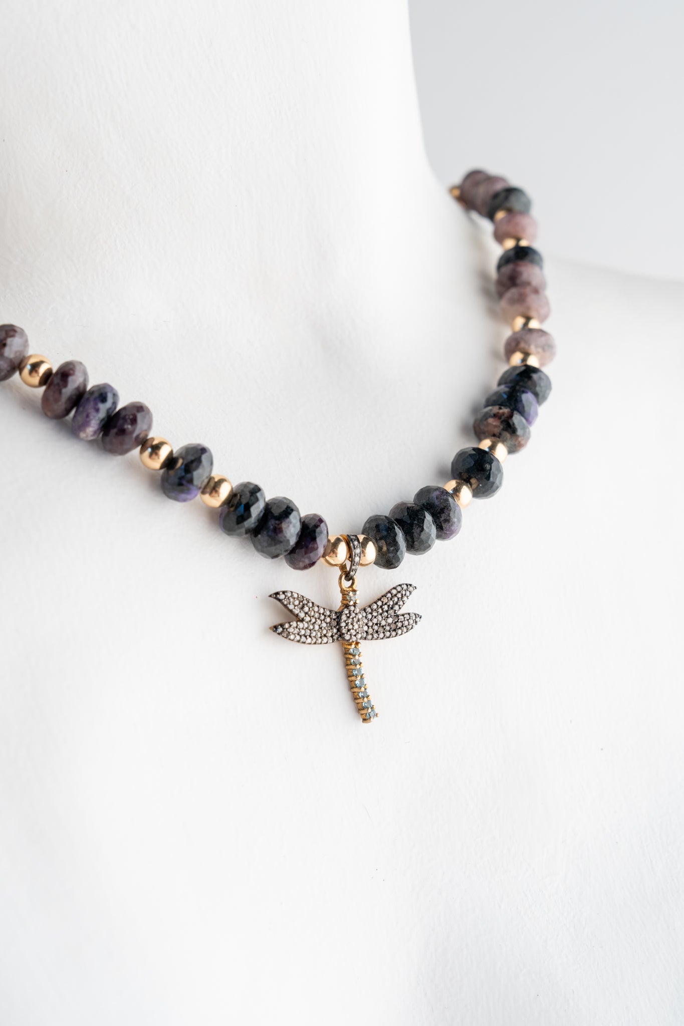 Evie Lou Dia Dragonfly Amethyst Necklace 