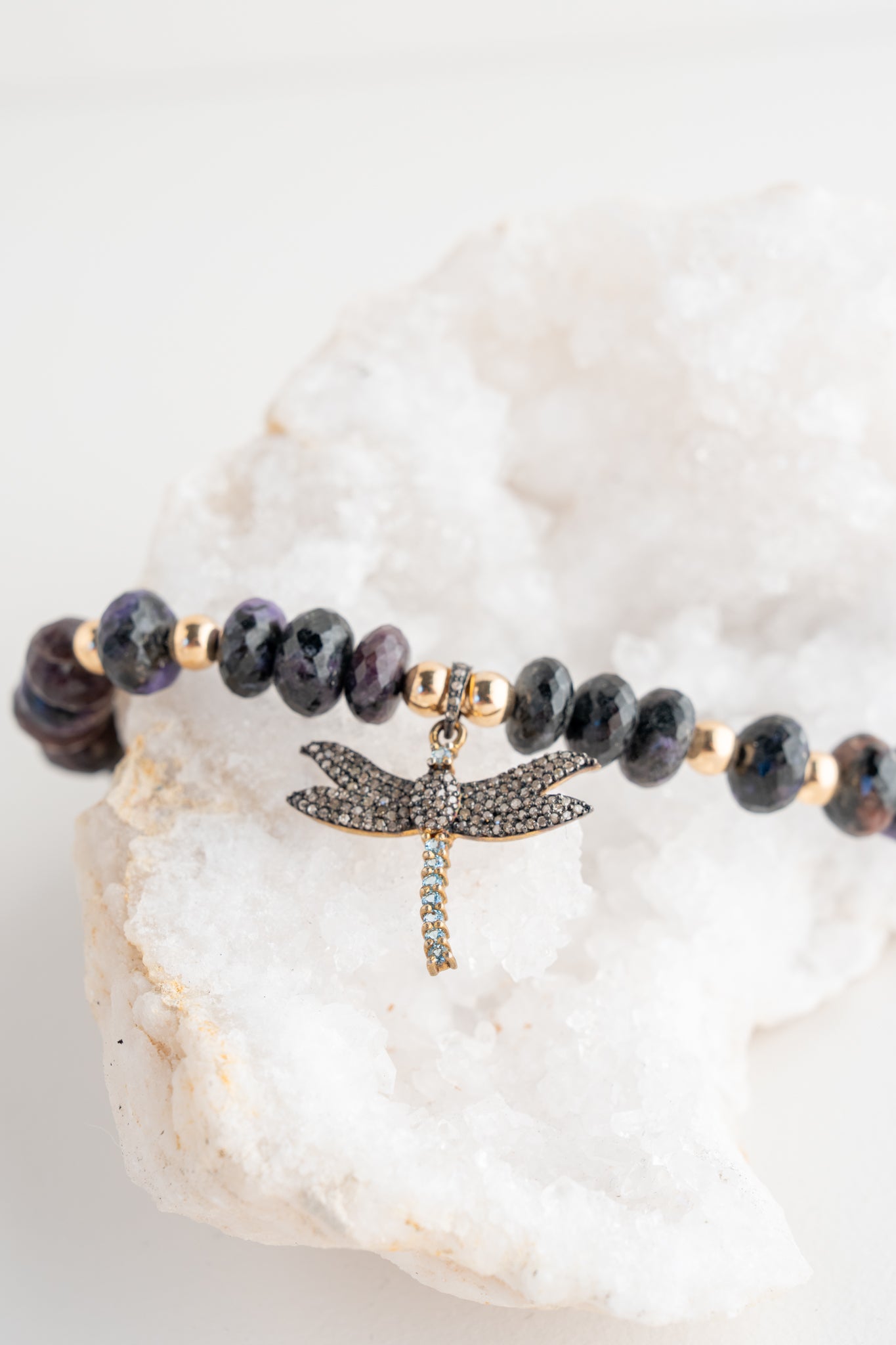 Evie Lou Dia Dragonfly Amethyst Necklace 