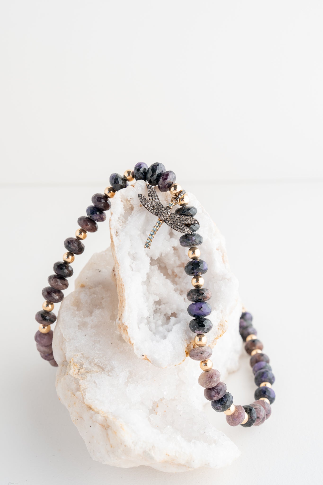Evie Lou Dia Dragonfly Amethyst Necklace 