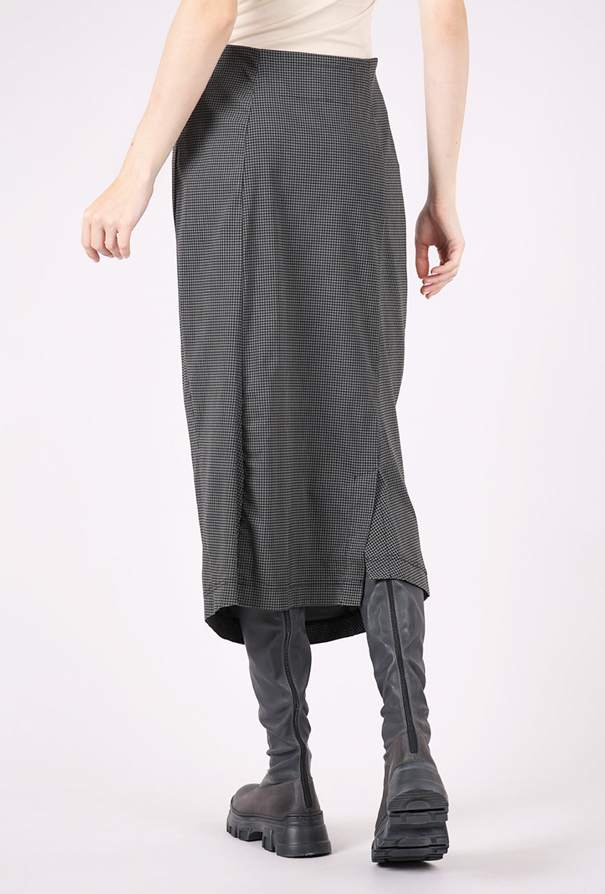 Rundholz Sig Stretch Slim Skirt, Black Check 