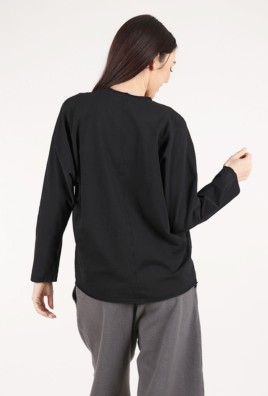 Mododoc Open Front Kimono Sleeve Cardie, Black 