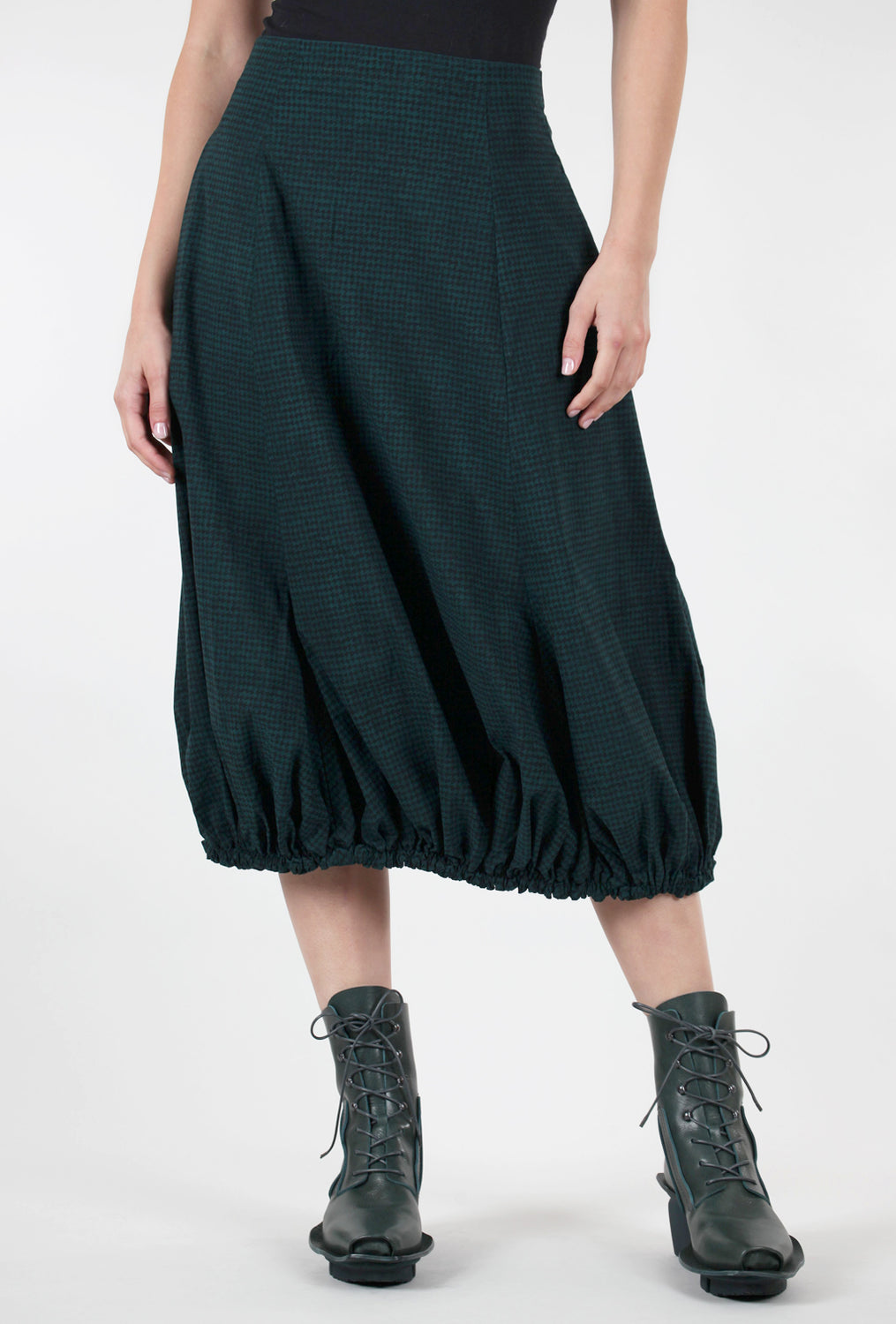 Rundholz Sig Stretch Bubble Skirt, Forest Check 