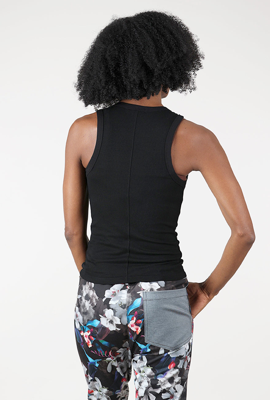 Crew Rib Tank, Black Angle 3