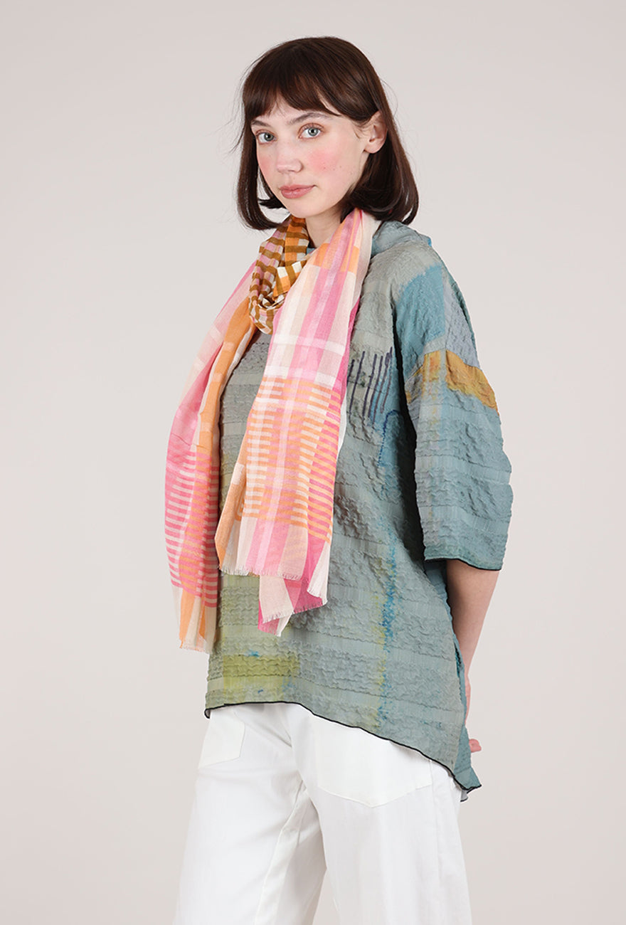 Dupatta Designs Cody Striped Scarf, Pink/Orange 