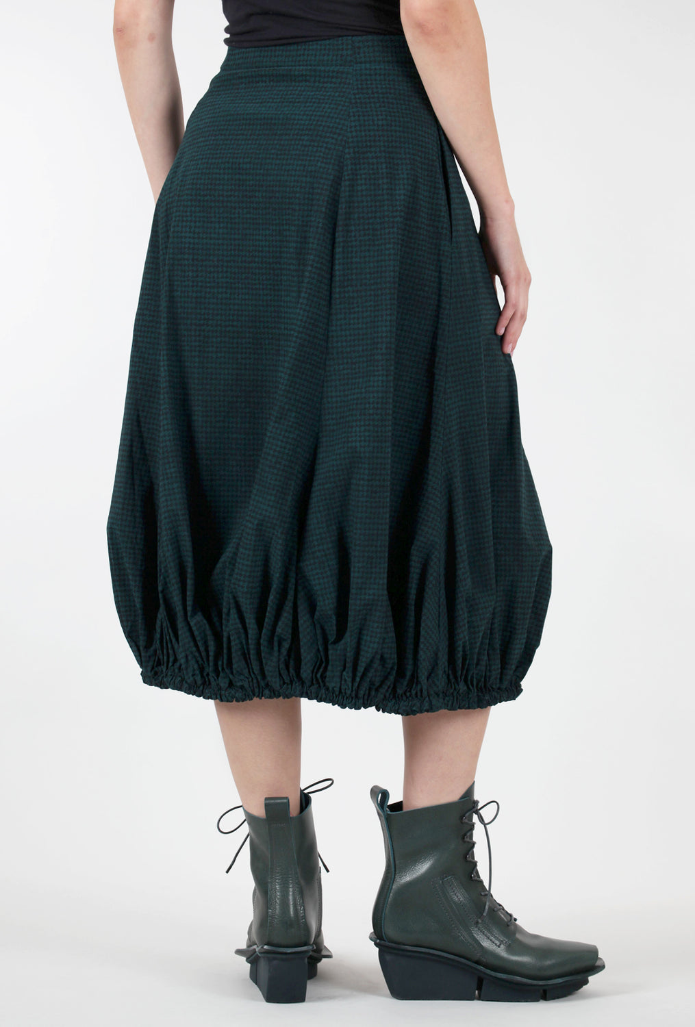 Rundholz Sig Stretch Bubble Skirt, Forest Check 