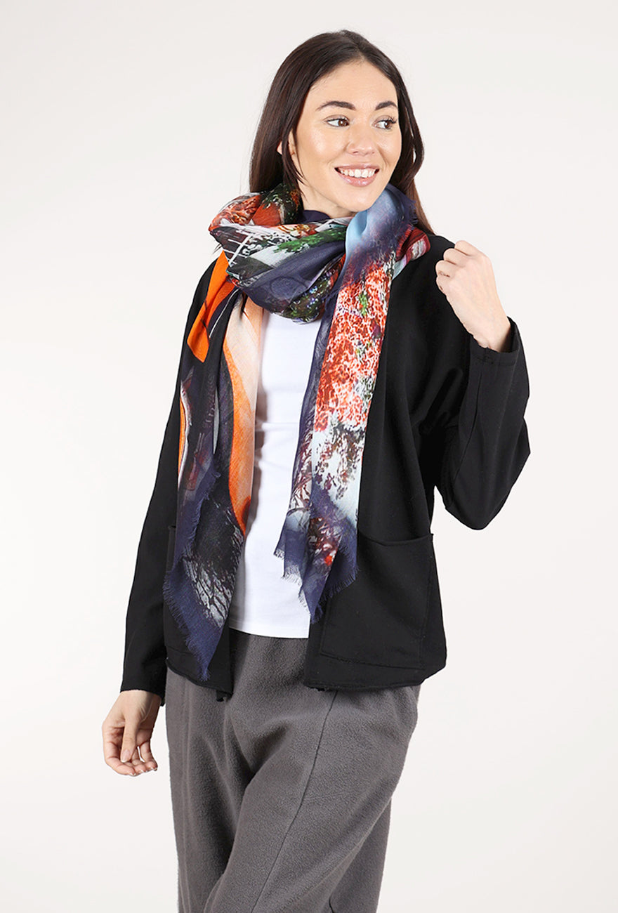 Blue Pacific Vintage Artisan Bug Scarf, Orange 