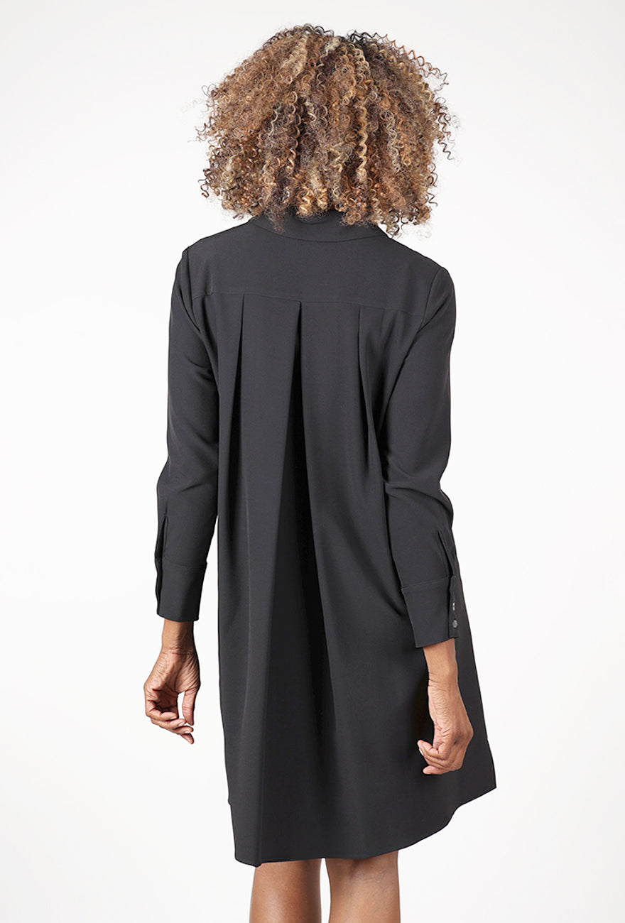 Pleat Back Dress, Black