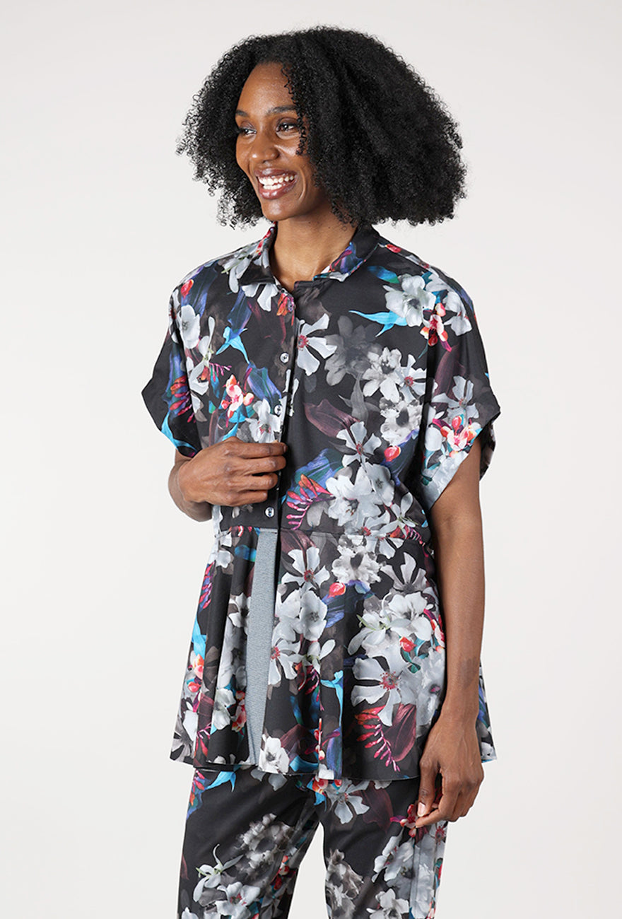 Pep Top, Black Floral Angle 5
