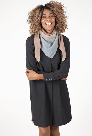Mirror in the Sky Cashmere Open Knit Degradee Bandana, Oxide/Flannel 
