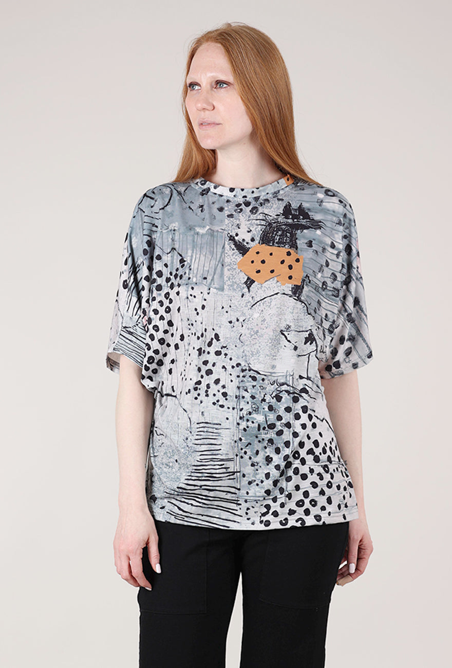 3 Potato 3P Oversized Tee, Gray/Orange 