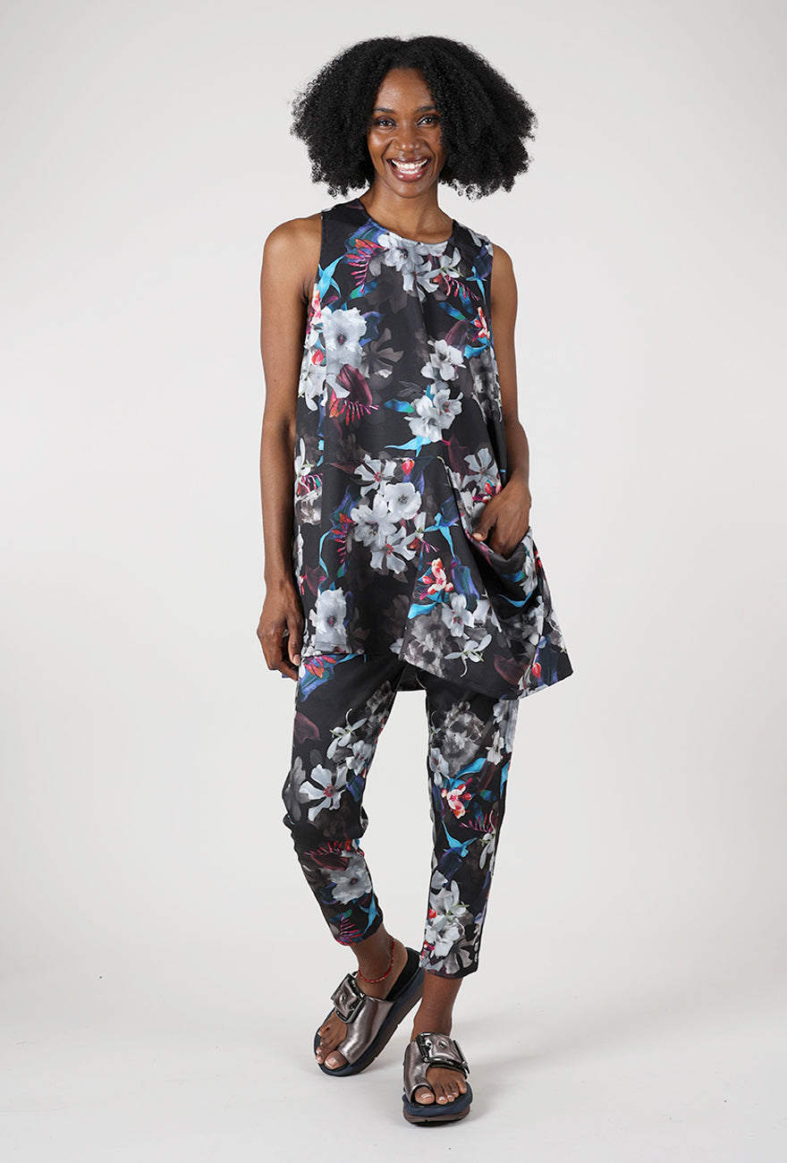 Circle Tunic, Black Floral Angle 5