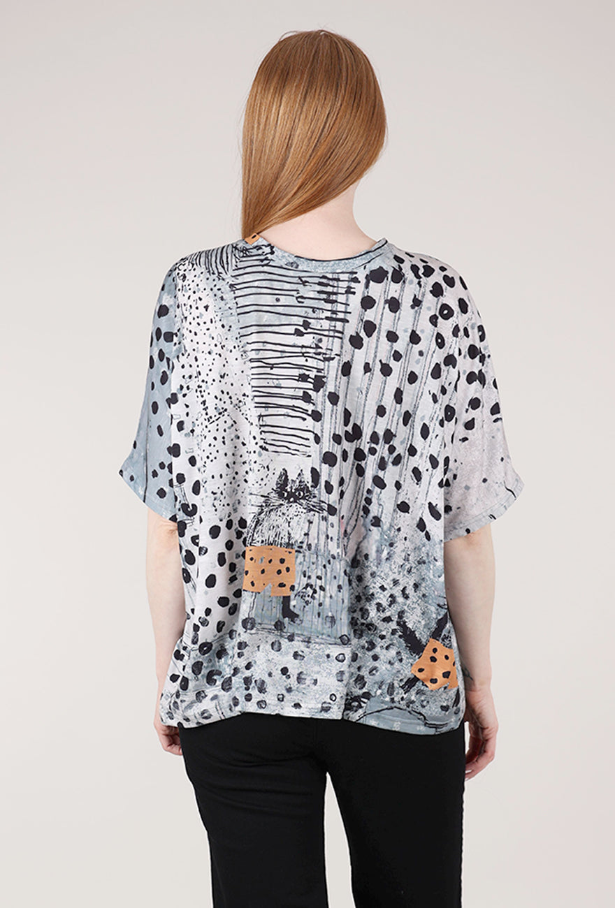 3 Potato 3P Oversized Tee, Gray/Orange 