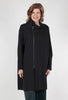 Moyuru Refined Ponte Cocoon Coat, Black 