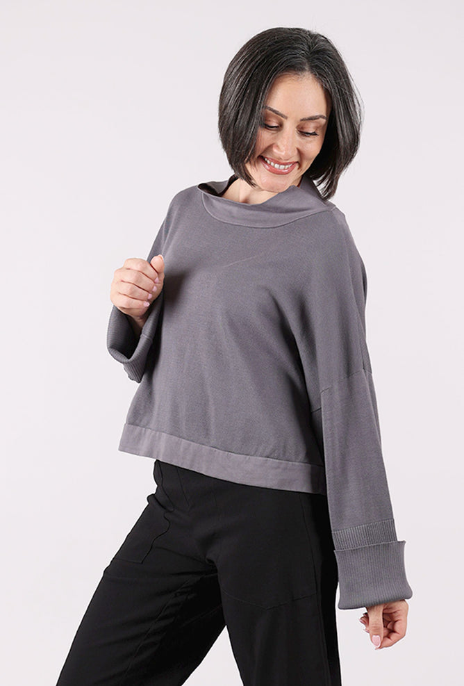 Cynthia Ashby Ardent Top, Light Charcoal 