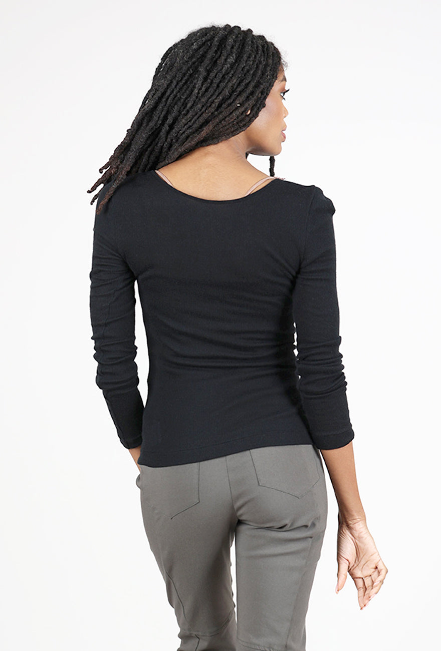 Grisal Malu Dakota U-Neck Top, Black 