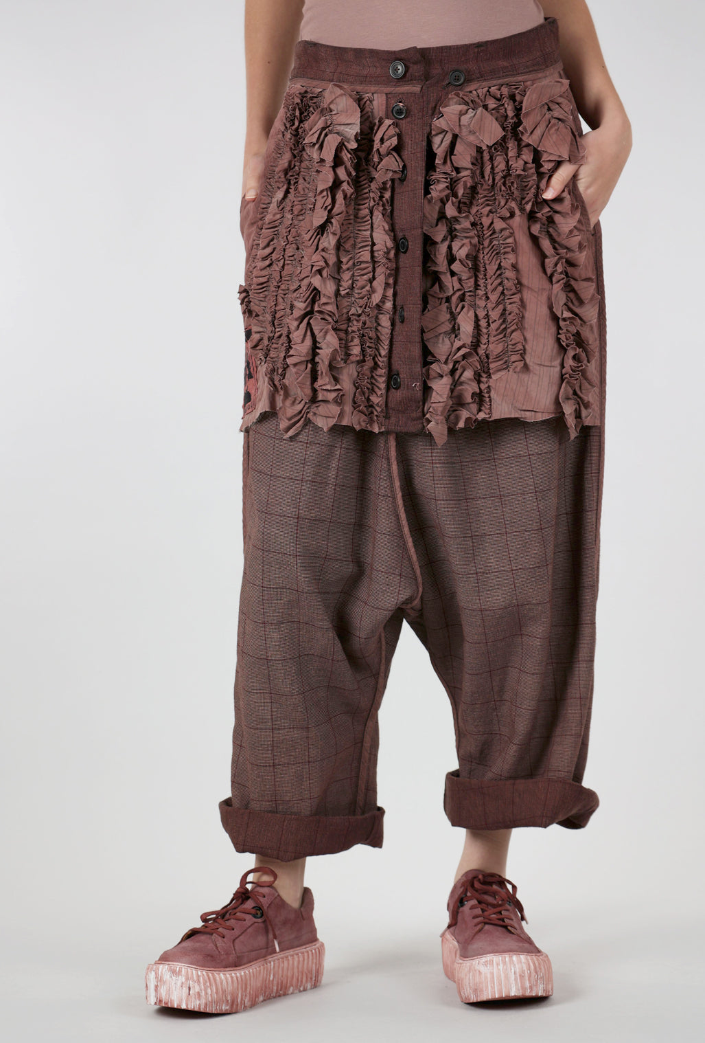 Rundholz Reversible ER Tattered Trimmed Trouser, Rust Cloud 