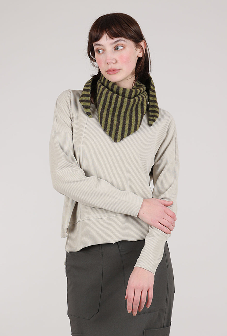 Striped Triangle Scarf, Green/Brown