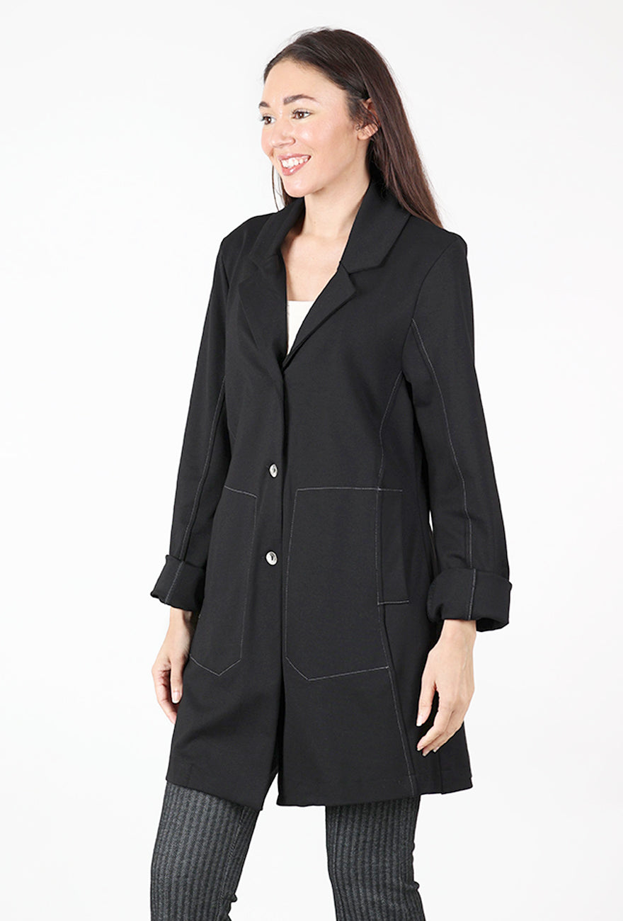 Summit Jacket, Black/Ivory Angle 2