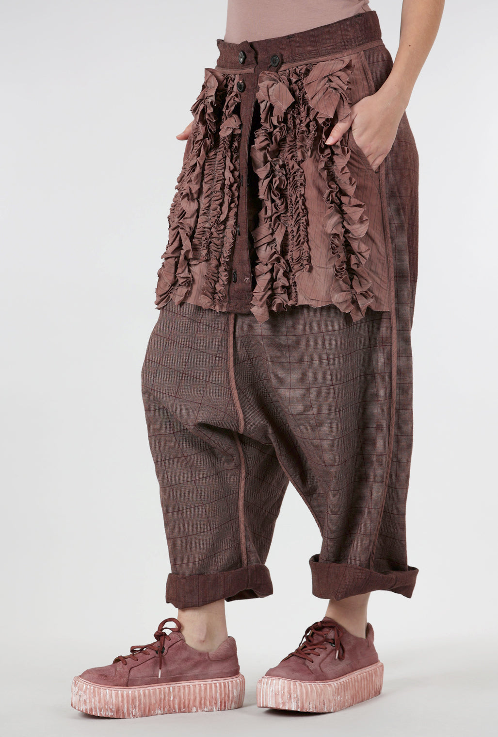 Rundholz Reversible ER Tattered Trimmed Trouser, Rust Cloud 