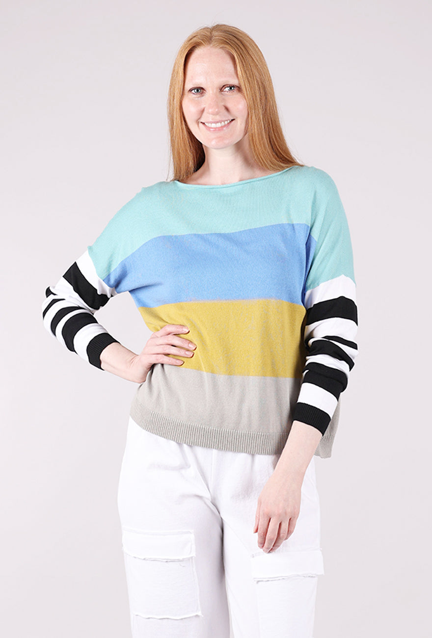 Planet All Stripes Sweater, Titanium/Charcoal 