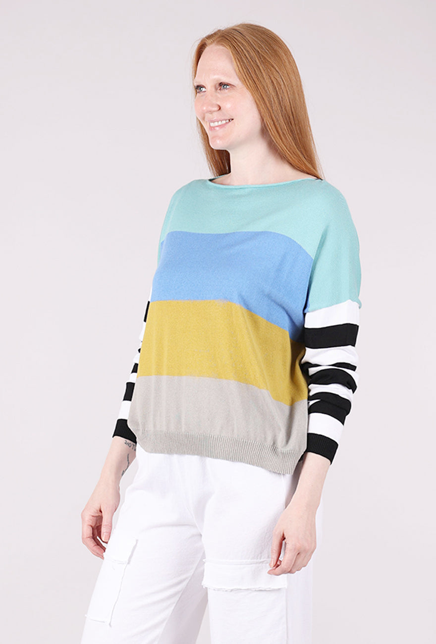 Planet All Stripes Sweater, Titanium/Charcoal 