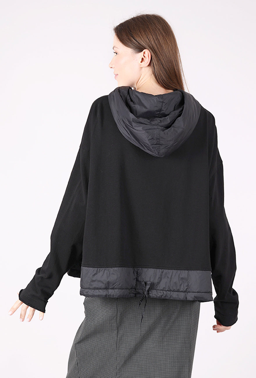 Clothing Contrast Trim Pullover, Black/Gray Flock 