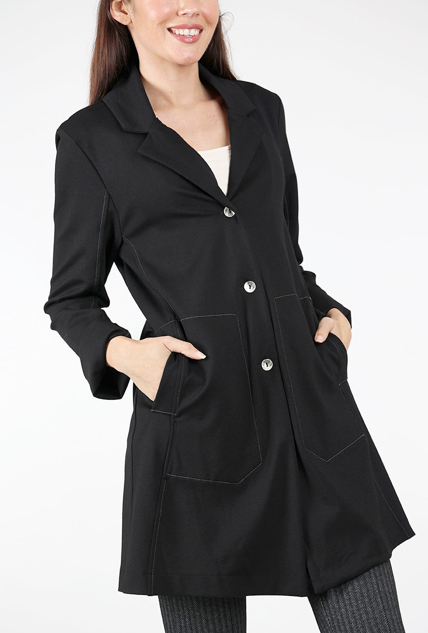 Summit Jacket, Black/Ivory Angle 4