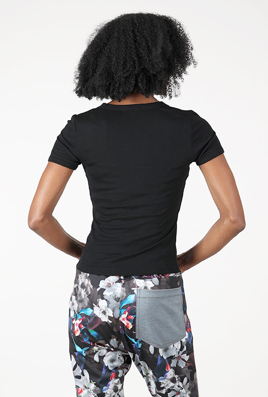 S/S Crew Rib Tee, Black