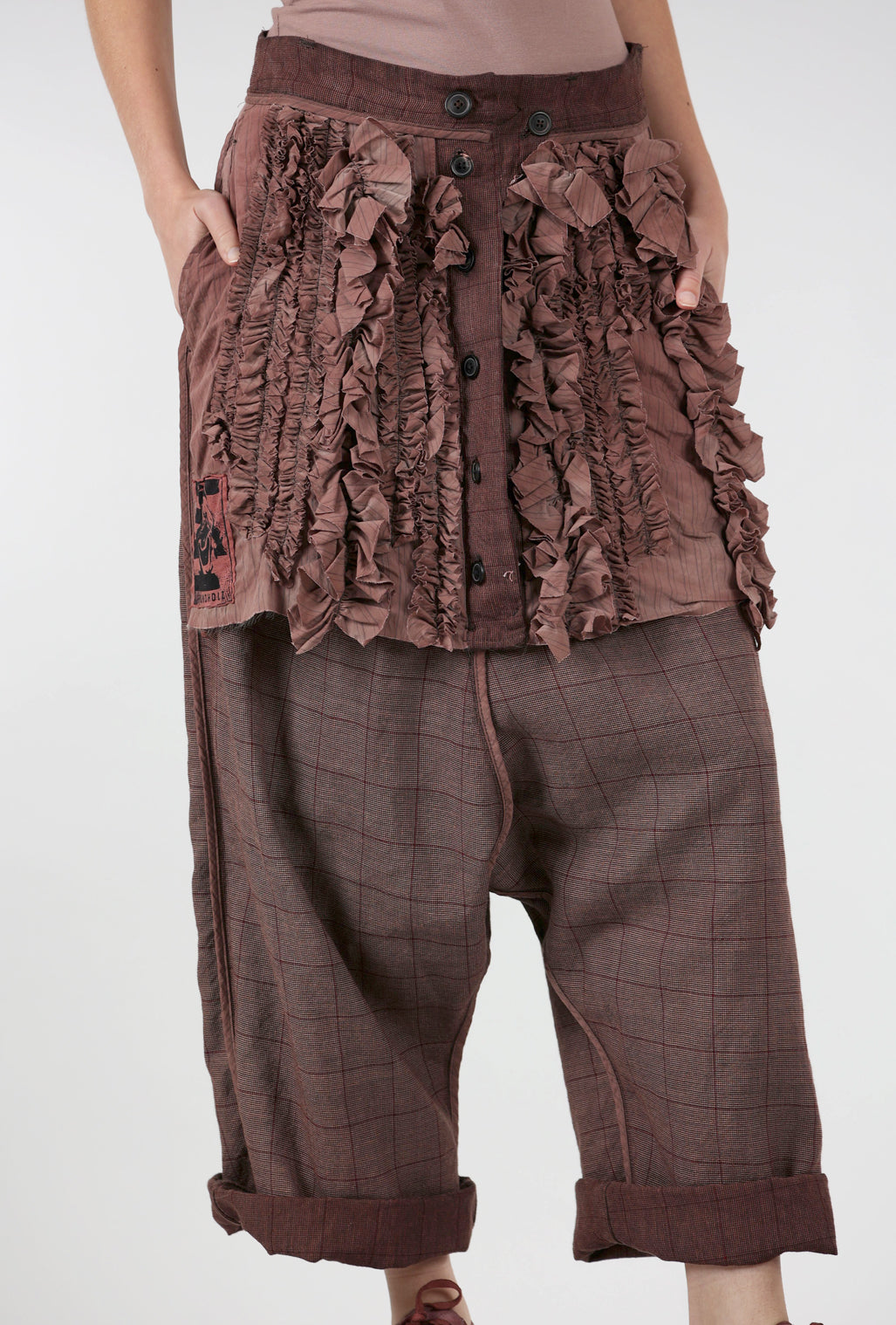 Rundholz Reversible ER Tattered Trimmed Trouser, Rust Cloud 