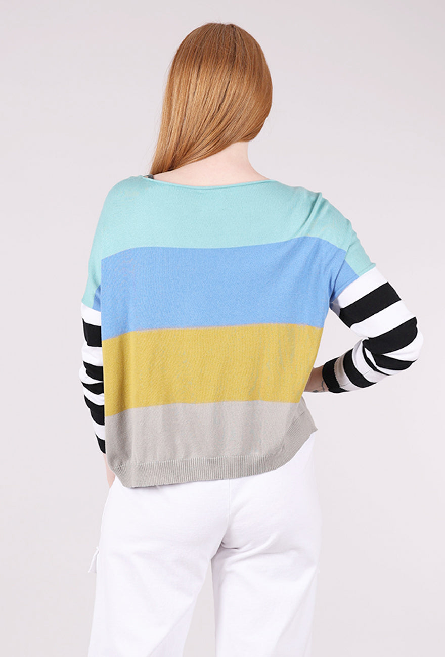 Planet All Stripes Sweater, Titanium/Charcoal 