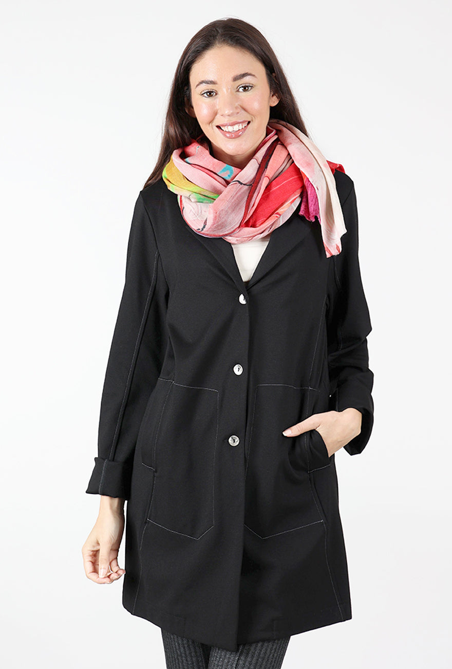 MS Cashmere Print Scarf, Magenta Mix