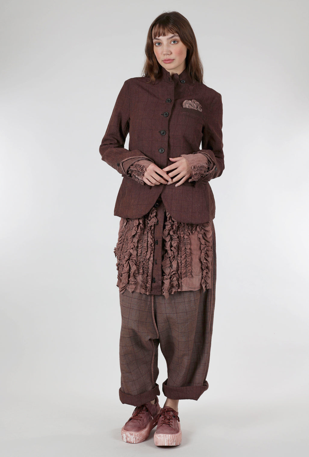 Rundholz Reversible ER Tattered Trimmed Trouser, Rust Cloud 