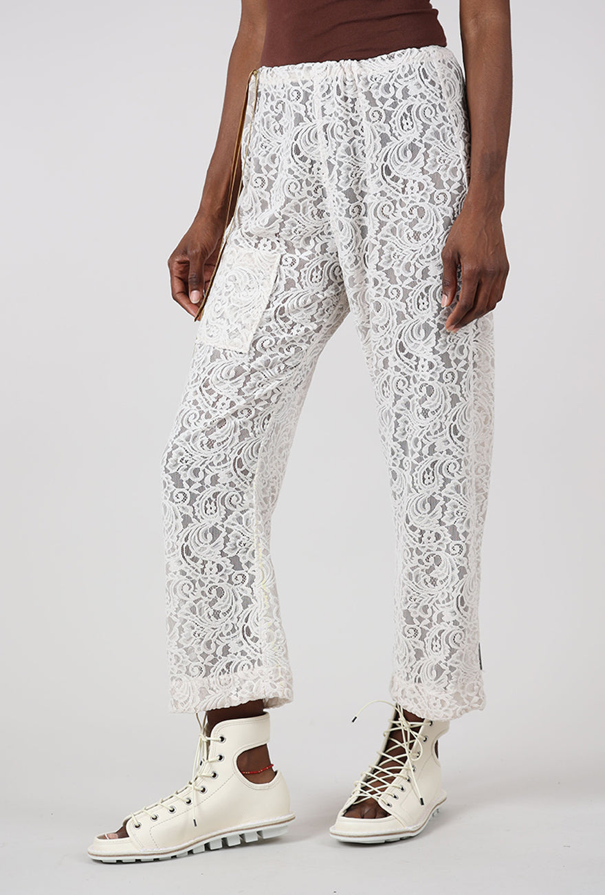 Lace Haven Pant, Cream Angle 2