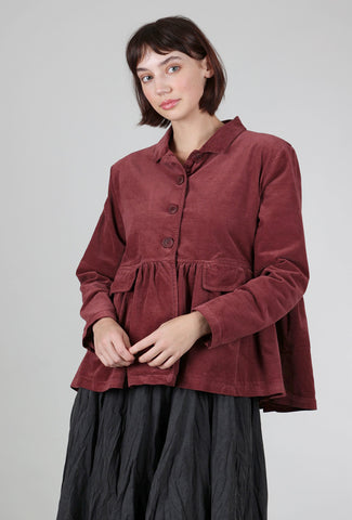 Baci Peplum Velvet Pocket Jacket, Rust 