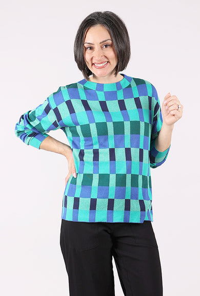 Sunday Tiffany Glass Pullover, Blues 